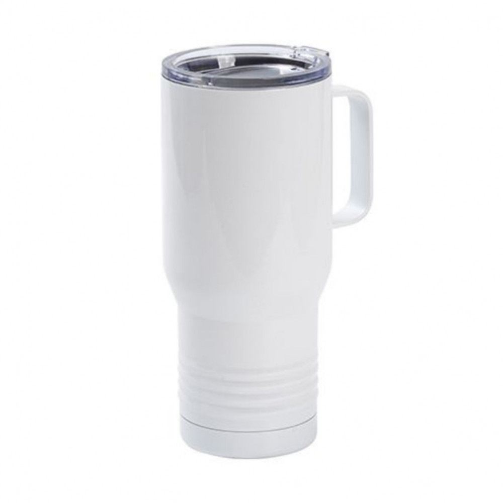 Preview: Sublimation Thermo-Becher mit Griff und Deckel 650ml